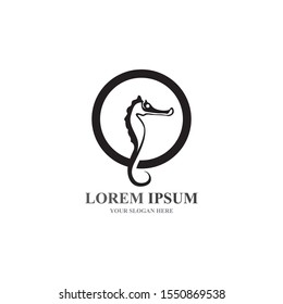 seahorse logo and symbol icon vector