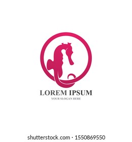 seahorse logo and symbol icon vector
