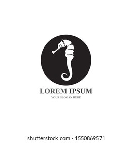 seahorse logo and symbol icon vector