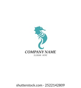 Diseño de ilustración de icono de Vector de Plantilla de logotipo Seahorse 
