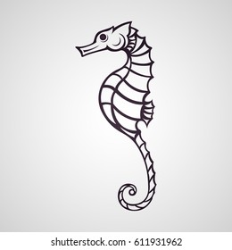 Seahorse logo vector icon illustrator