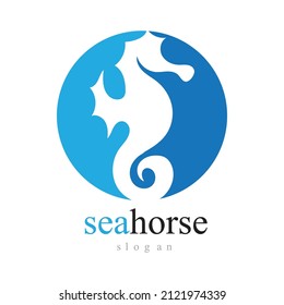 seahorse logo vector illustration design