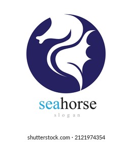 seahorse logo vector illustration design