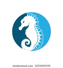 seahorse logo vector illustration design. this logo Can use in branding, maritim company, fashion and brand company