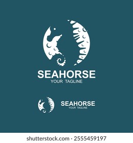 seahorse logo vector illustration design. this logo Can use in branding, maritim company, fashion and brand company