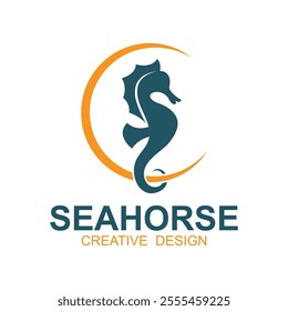 seahorse logo vector illustration design. this logo Can use in branding, maritim company, fashion and brand company