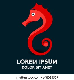Seahorse logo . Vector illustration isolated on background .
