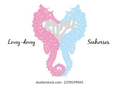 Seahorse to make heart mark with kissing