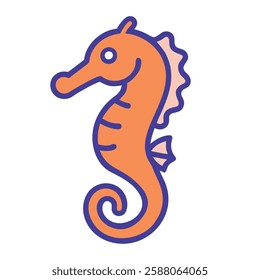 Seahorse marine life icon illustration