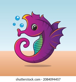 Seahorse mascot icon with gradient color, suitable for product mascot