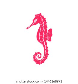 Seahorse monochrome symbol vector illustration