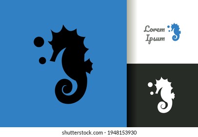 Seahorse nautical mascot animal cute logo company, logo vector template design. Ready to use, easy for edit.