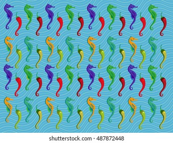 seahorse and pepper pattern