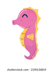seahorse pink sealife animal icon