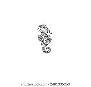 Seahorse scuba diver logo vector file.