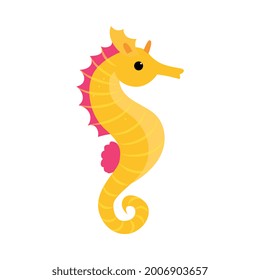 Seahorse as Sea Animal Floating Underwater Vector Illustration