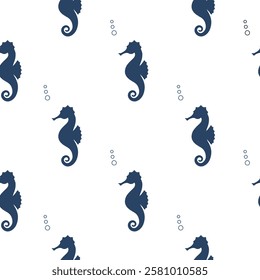 Seahorse seamless pattern, vector eps 10