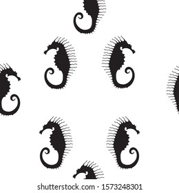 Seahorse seamless vector pattern for fabric.
