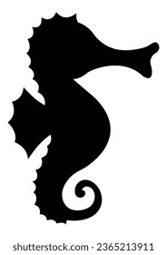 Seahorse Silhouette clipart vector flat design