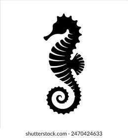 Seahorse silhouette isolated on white background. Seahorse icon vector illustration design.