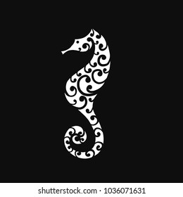Seahorse silhouette, sketch for your design