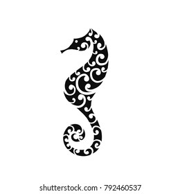 Seahorse silhouette, sketch for your design