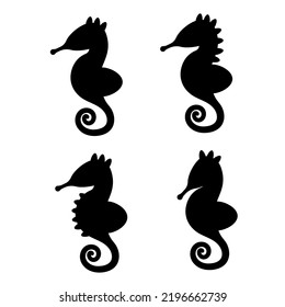 Seahorse in silhouette style. Vector illustration