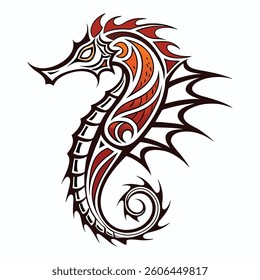 seahorse silhouette vector icon flat illustration.	
