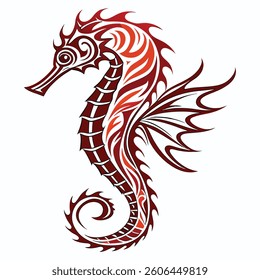 seahorse silhouette vector icon flat illustration.	