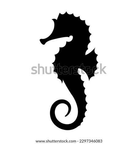 seahorse silhouette vector icon flat illustration logo clipart Stock photo © 