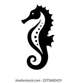 seahorse silhouette vector illustration logo icon clipart isolated on white background