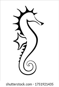 Seahorse stylized vector sign for logo or pictogram. Seahorse - an animal from the ocean - an elegant, stylish icon.