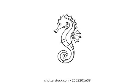 Seahorse Summer icon Thin Line Style