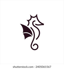 Seahorse surrounded on white background. Vector illustration