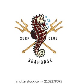 seahorse and trident with editable company name