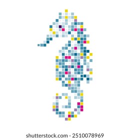seahorse , undersea animals  mosaic vector 