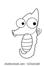 Seahorse vector cartoon