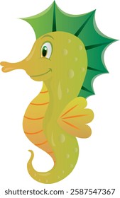 Seahorse vector cartoon graphic design cute for all media needs