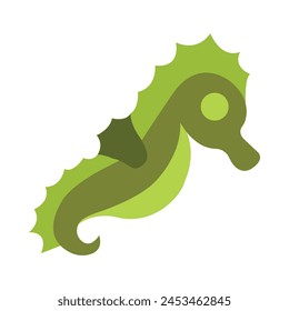 Diseño de icono plano de Vector de caballo de mar