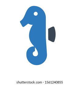 seahorse vector glyph colour icon 