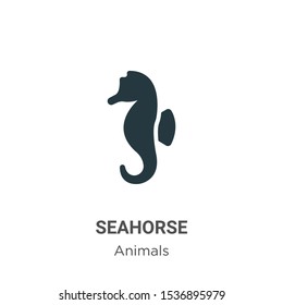 Seahorse vector icon on white background. Flat vector seahorse icon symbol sign from modern animals collection for mobile concept and web apps design.