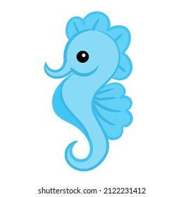 seahorse, vector illustration isolated on white background. Sea horse Cute cartoon Icon.