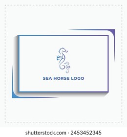 Seahorse vector logo design template illustration