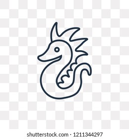 Seahorse vector outline icon isolated on transparent background, high quality linear Seahorse transparency concept can be used web and mobile