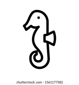 seahorse vector thin line icon 