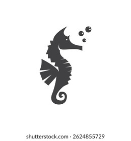 Ícone de peixe Seahorse e símbolo modelo de vetor ilustração