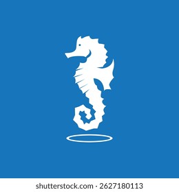 Seahorses fish icon and symbol vector template illustration