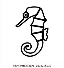 Seahorses Icon coloring book illustration line art vector design