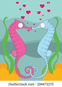 Seahorses Kissing