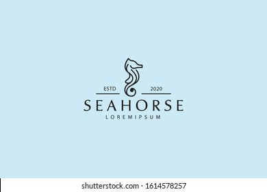 Seahorses Line Icon. Seahorses Logo Stock Vector emblem design